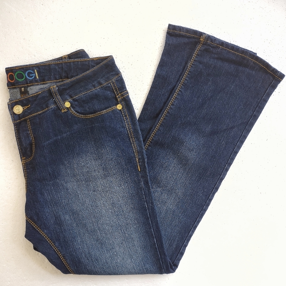 COOGI Straight Leg Jeans with Rainbow Embroidered LogoPockets Sz 14wT